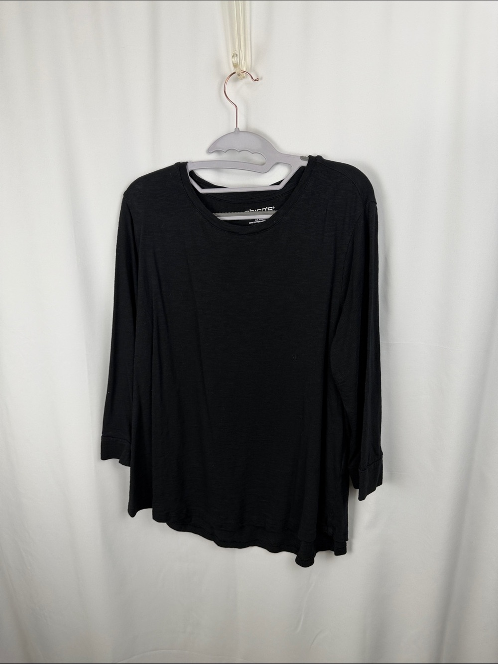 Chico's Black Long-Sleeve Lightweight Tee